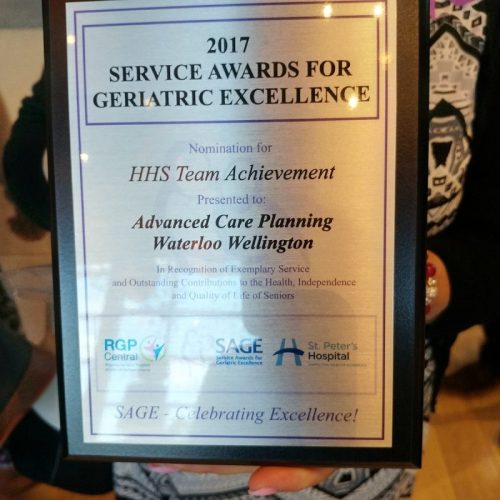 Our Team Nomination at the 2017 Service Awards for Geriatric Excellence